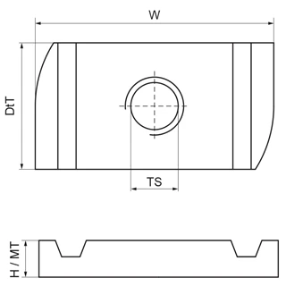 Bis Strut Csúszóanya BUP M8