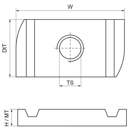 Bis Strut Csúszóanya BUP M8
