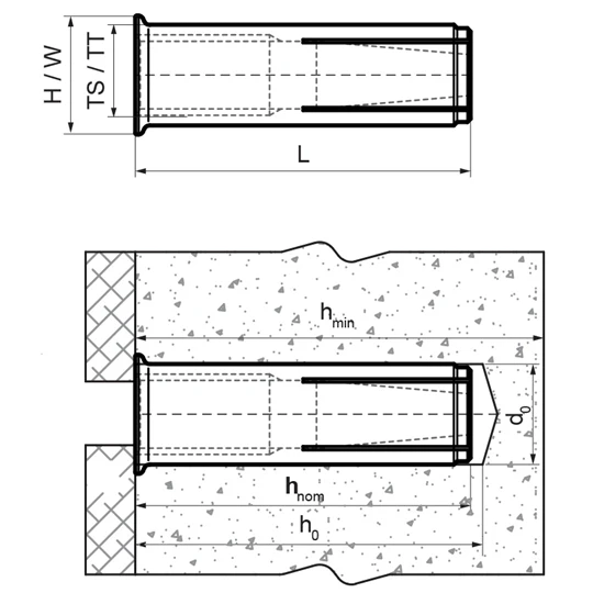 Bis WDI1L Peremes fémdübel M10x40mm