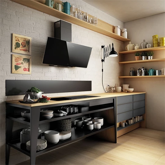Blanco Elica Shire design páraelszívó, fekete üveg, 2+1 fokozatú érintőszenzoros, led-világítás 60cm