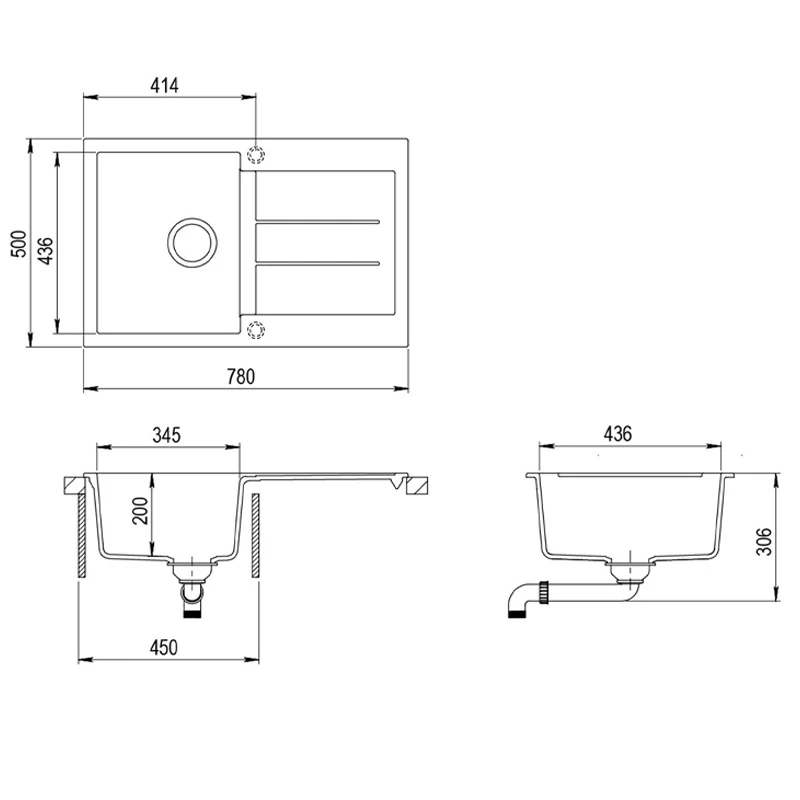 Blanco Evido Cubo 45S gránit mosogató 780x500 bézs