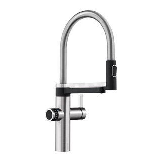 Blanco Evol-S Pro Filter csaptelep, zuhanyváltós fejjel, PVD steel, magas nyomású, tartozék szűrővel