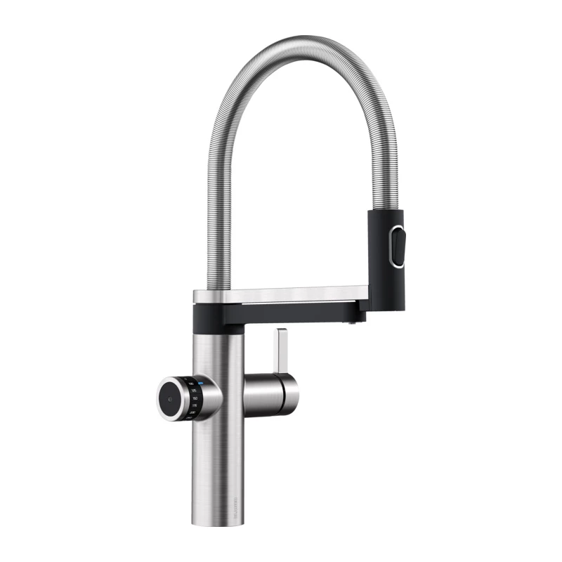Blanco Evol-S Pro Filter csaptelep, zuhanyváltós fejjel, PVD steel, magas nyomású, tartozék szűrővel