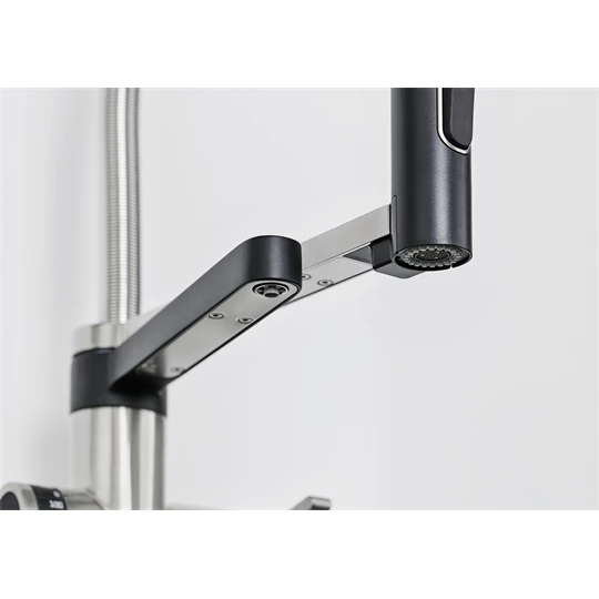 Blanco Evol-S Pro Filter csaptelep, zuhanyváltós fejjel, PVD steel, magas nyomású, tartozék szűrővel