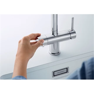 Blanco Fontas-S II álló, egykaros, kihúzható fejes mosogató csaptelep 306/272*216mm, szűrt víz funkcióhoz, silgránit fek