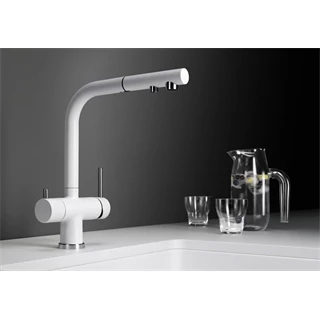 Blanco Fontas-S II álló, egykaros, kihúzható fejes mosogató csaptelep 306/272*216mm, szűrt víz funkcióhoz, silgránit fek
