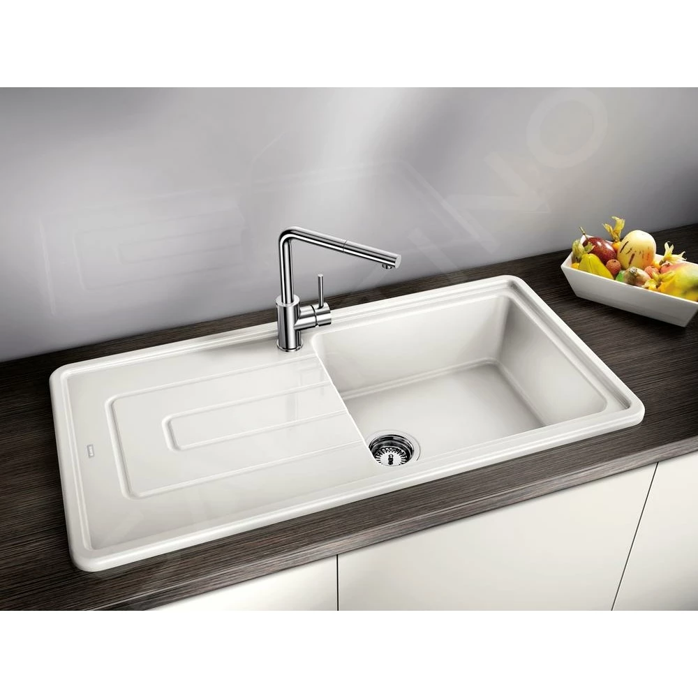 Blanco Mila-S egykaros, álló, kihúzható fejes mosogató csaptelep 296/263*208mm, matt fekete felület