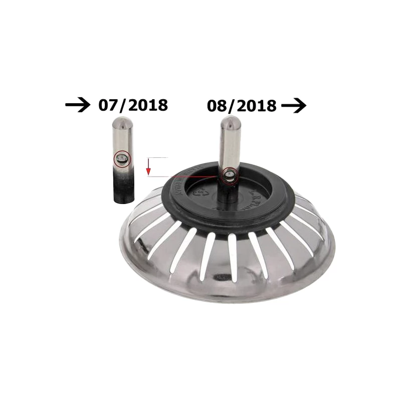 Blanco alkatrész, kosaras lefolyó dugó(átm.83mm) hagyományos lefolyó rendszerhez(2007-2019), szűrőkosár 20rés, króm
