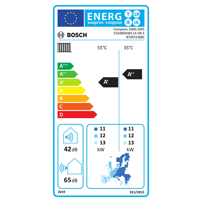 Bosch CS3400iAWS 14 OR-S Compress 3400i AWS 14 OR-S split levegő-víz hőszivattyú egyfázisú kültéri egység
