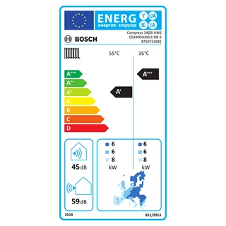 Bosch CS3400iAWS 6 OR-S Compress 3400i AWS 6 OR-S split levegő-víz hőszivattyú egyfázisú kültéri egység