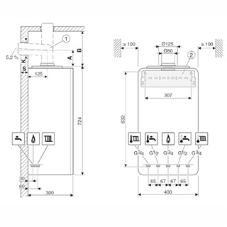 Bosch Condens GC2300iW 24/30 C 23 fali kondenzációs kombikészülék 24kW