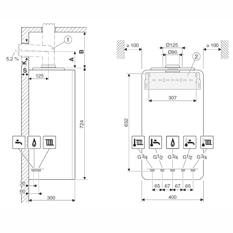 Bosch GC2300iW 24/30 C 23 fali kondenzációs kombikészülék 24kW