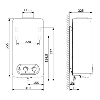 Bosch Therm 4200 WR11-C4 elemes gyújtású fali kéményes vízmelegítő 11 liter/perc