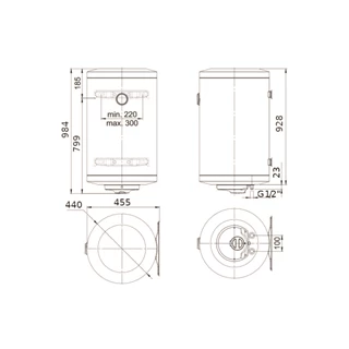 Bosch Tronic 1000T 100 CB indirekt tároló, balos csatlakozással