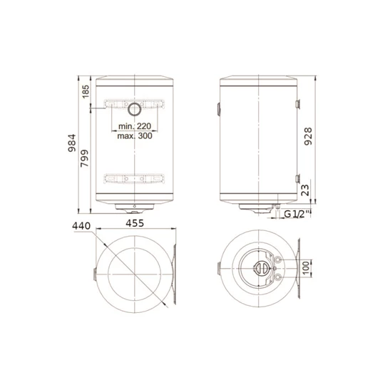 Bosch Tronic 1000T 100 CB indirekt tároló, balos csatlakozással
