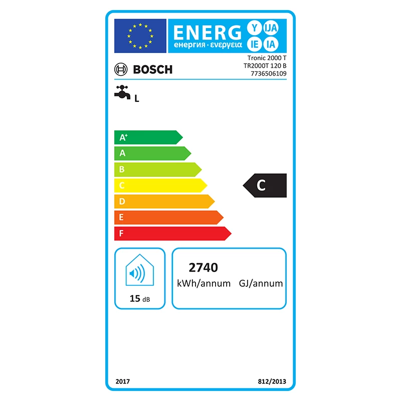 Bosch Tronic 2000T 120 B függesztett villanybojler, 120 L, 2kW