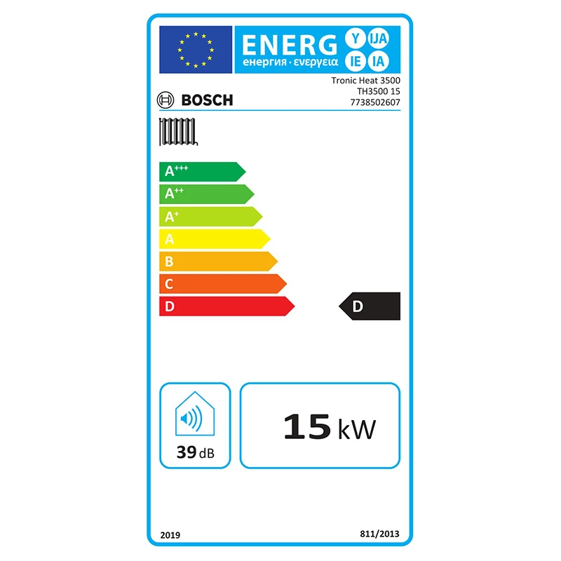 Bosch elektromos kazán 14,85 kW teljesítménnyel, 6 lépcsős automatikus modulációval