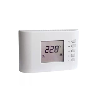 CRF085 EC fan-coil termosztát 24-230V, 2-4 csöves,  0-10V szelep és vent. vezérlés 3+AUTO fok., LCD kijelző pr.