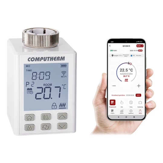 Computherm Q15 Wi-Fi Wi-Fi állítómű radiátorszelepekhez