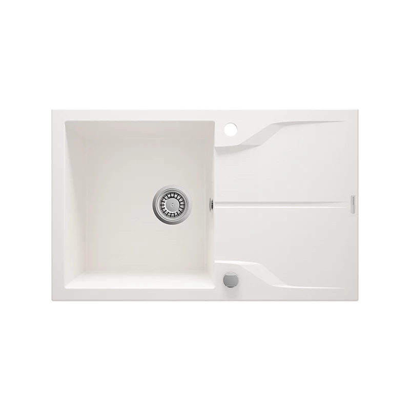 Deante Andante gránit mosogató,1 medence+csepegtető, lefolyó+szifon, 780x490x194mm, alabástrom