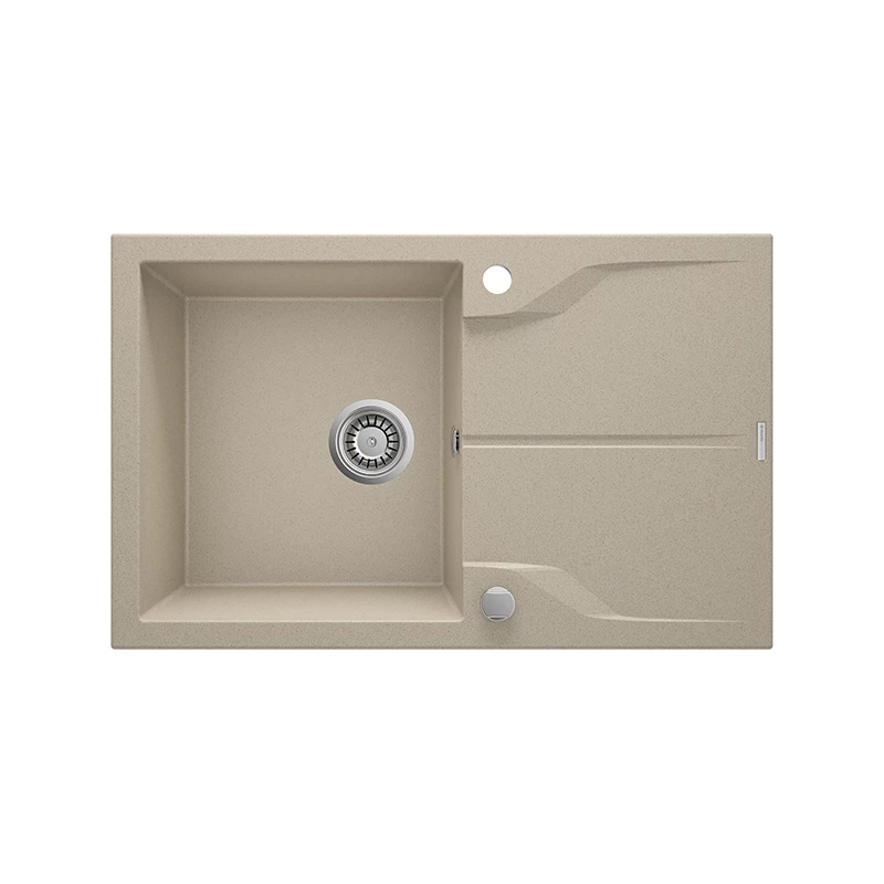 Deante Andante gránit mosogató,1 medence+csepegtető, lefolyó+szifon, 780x490x194mm, homok