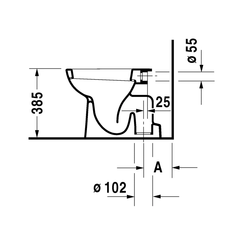 Duravit D-Code álló WC csésze, mélyöblítésű, alsó kifolyású, fehér
