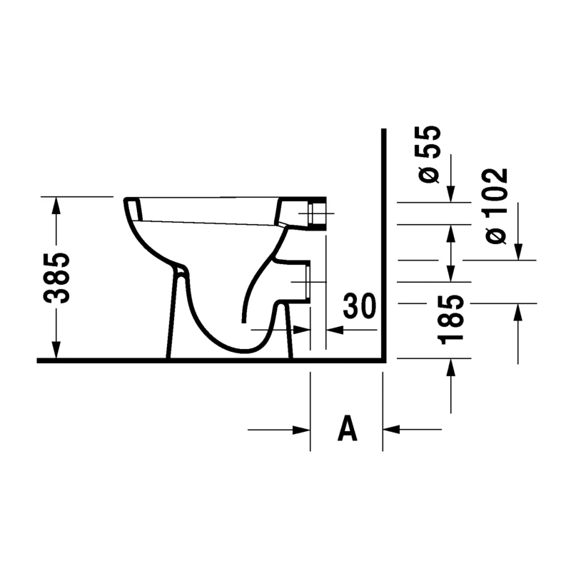 Duravit D-Code álló WC csésze, mélyöblítésű, hátsó kifolyású, fehér
