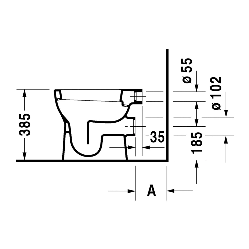 Duravit D-Code álló WC csésze, síköblítésű, hátsó kifolyású, fehér