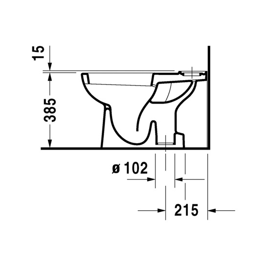 Duravit D-Code monoblokk WC csésze, mélyöblítésű, alsó kifolyású, fehér