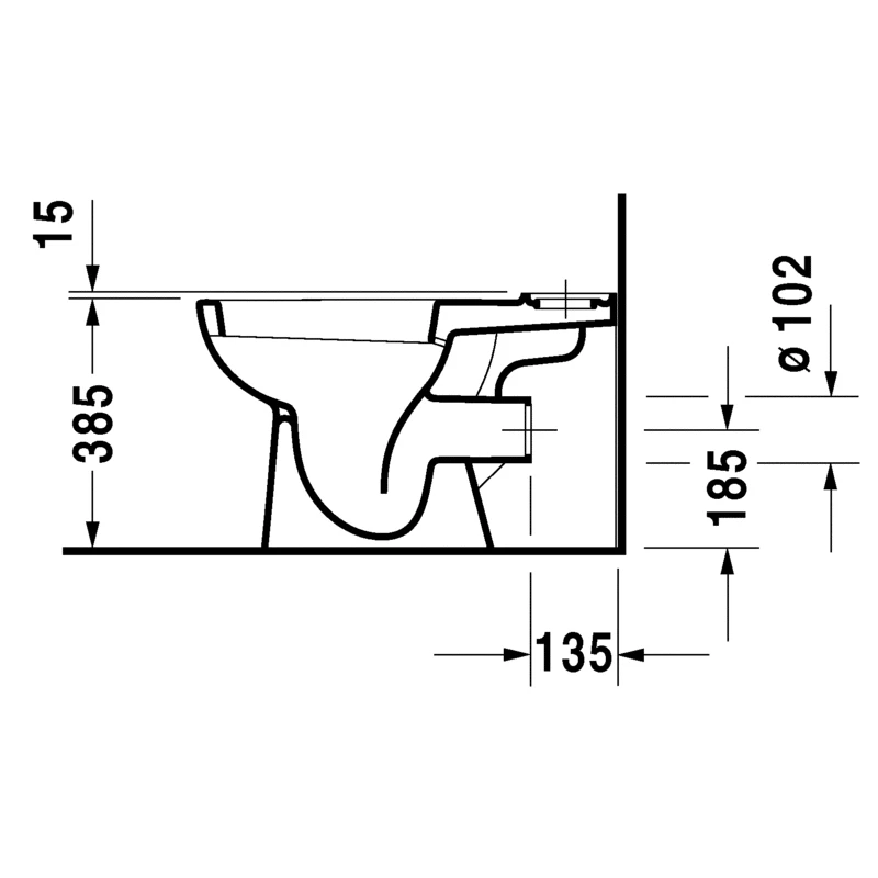 Duravit D-Code monoblokk WC csésze, mélyöblítésű, hátsó kifolyású, fehér