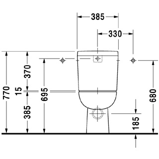 Duravit D-Code monoblokk WC csésze, mélyöblítésű, hátsó kifolyású, fehér
