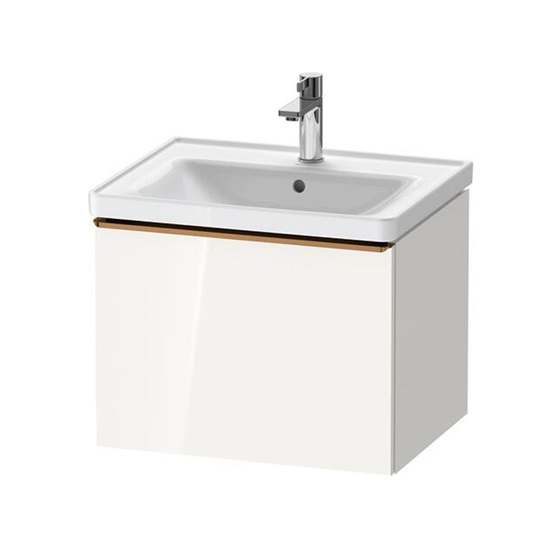 Duravit D-Neo Mosdó alá építhető fali alsószekrény, 1 fiók 584x452mm, króm fogantyú, fényes fehér