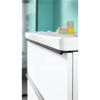 Duravit D-Neo Mosdó alá építhető fali alsószekrény, 1 fiók balra 784x452mm, (Vászon)Linen Decor