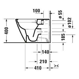 Duravit D-Neo álló wc csésze Rimless