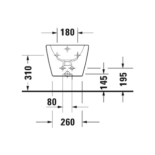 Duravit D-Neo fali bidé túlfolyóval, csaplyukpaddal, Durafix rögzítéssel, 370x540mm