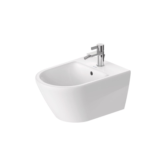 Duravit D-Neo fali bidé túlfolyóval, csaplyukpaddal, Durafix rögzítéssel, 370x540mm