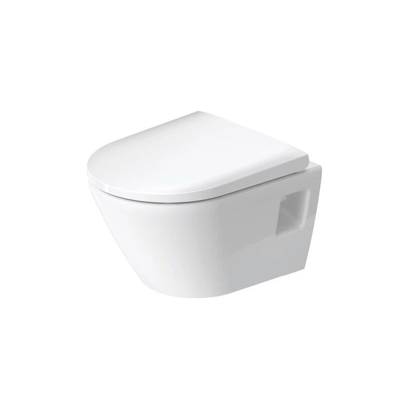 Duravit D-Neo fali kompakt wc, Rimless, mélyöblítésű, 480 mm, látható rögzítéssel
