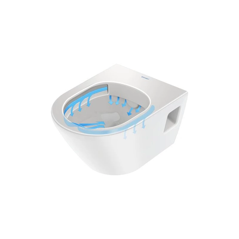 Duravit D-Neo fali kompakt wc, Rimless, mélyöblítésű, 480 mm, látható rögzítéssel