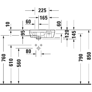 Duravit D-Neo kerámia kézmosó, túlfolyó nélkül, jobb oldalt csaplyukkal, rögzítővel, 400x220x120mm, fehér