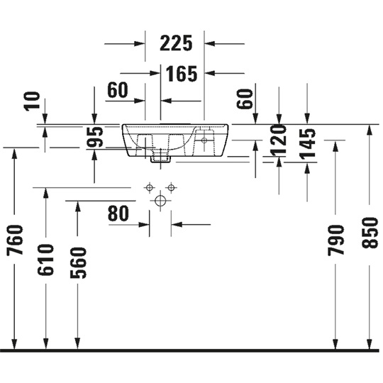 Duravit D-Neo kerámia kézmosó, túlfolyó nélkül, jobb oldalt csaplyukkal, rögzítővel, 400x220x120mm, fehér