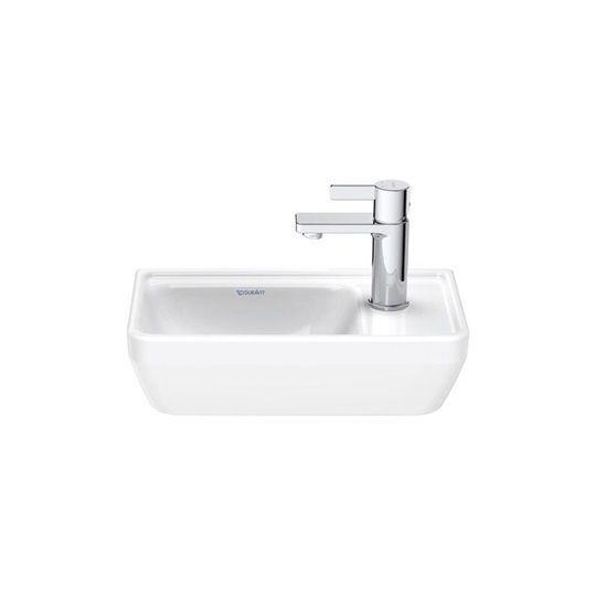 Duravit D-Neo kerámia kézmosó, túlfolyó nélkül, jobb oldalt csaplyukkal, rögzítővel, 400x220x120mm, fehér