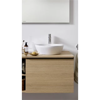 Duravit D-Neo mosdó alá építhető 4 fiókos fali mosdószekrény 1400*550*644mm, mosdópult kivágással két mosdó részére