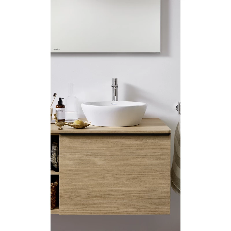 Duravit D-Neo mosdó alá építhető fali alsószekrény, 1 fiók, 984x452 mm, matt bazalt, bronz fogantyú