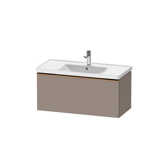 Duravit D-Neo mosdó alá építhető fali alsószekrény, 1 fiók, 984x452 mm, matt bazalt, bronz fogantyú