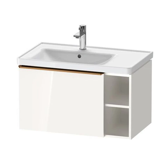 Duravit D-Neo mosdó alá építhető fali alsószekrény, 1 fiók balra 784x452mm, króm fogantyú, fényes fehér
