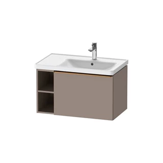 Duravit D-Neo mosdó alá építhető fali alsószekrény, 1 fiók jobbra 784x452 mm, matt bazalt, bronz fogantyú