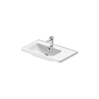 Duravit D-Neo mosdó, bútorral aláépíthető, 800x480 mm, csaplyukkal ,bal oldalon mosdó,túlfolyóval,csaplyuk paddal