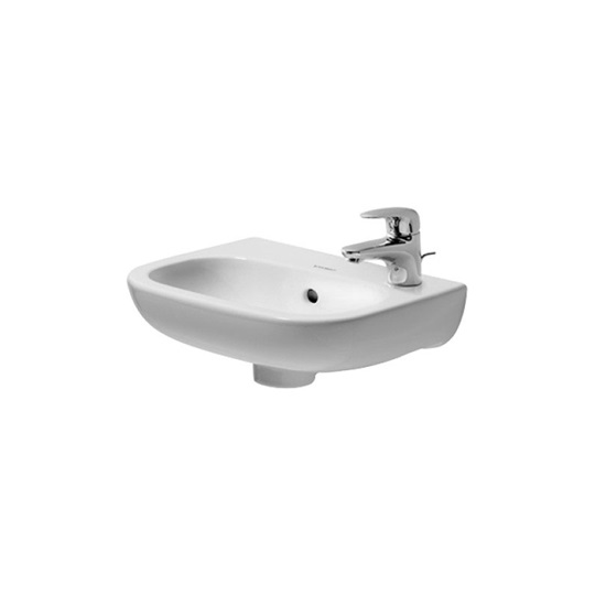 Duravit D-code kézmosó 36 x 27 cm, túlfolyóval, csaplyukkal bal oldalon, fehér