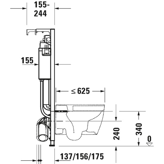 Duravit DuraSystem wc-szerelőelem, Standard, 1148x500x155mm