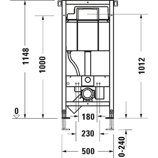 Duravit DuraSystem wc-szerelőelem, Standard, 1148x500x155mm